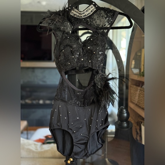 ⭐️🎹Custom Black Leotard Jazz Dance Costume or Chicago Halloween costume👠 - Picture 2 of 14